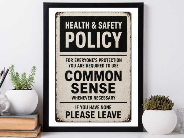 Common Sense Policy Print Poster - Metal Sign Design Wall Decor Minimalist Elegant Retro Gift A5 A4 A3 - image 1