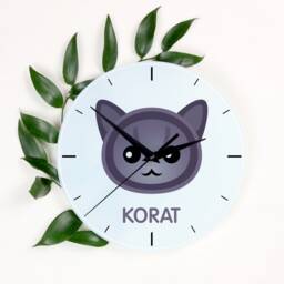 A Clock With A Korat Cat. New Collection The Cute Art-Dog Cat - thumbnail 1