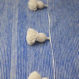 Majorelle Blue Blanket With Tassels, Duvet Cover , Hand Woven Wool , Sofa Couch Throw - thumbnail 4