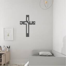 Crucifix Wall Sticker, Christian Symbol, Jesus Christ, Vinyl Wall Art Transfer, Mural, Stencil, Easy To Apply, Instructions - thumbnail 2