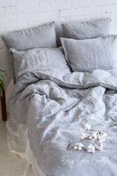 Linen Duvet Cover Set With 2 Pillowcases - Double Queen King Custom Sizes Bedding Bed Farmhouse
