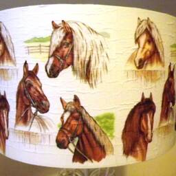 Horse Lampshade, Light Shade, Equestrian, Pony, Decoupage Shabby Chic - thumbnail 3