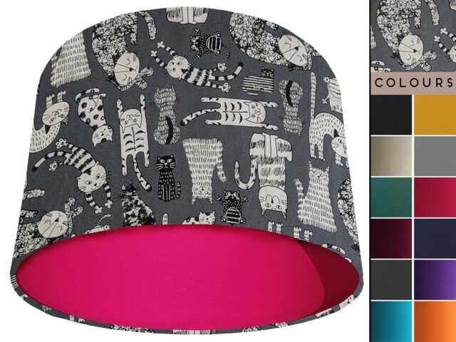 Playful Cat Lampshade Kids Room Ceiling Or Table Light - image 1