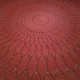 Handmade Wool Round Rug, Crocheted Doily Design - thumbnail 4