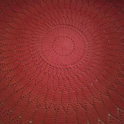 Handmade Wool Round Rug, Crocheted Doily Design - thumbnail 3