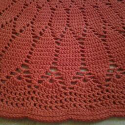 Handmade Wool Round Rug, Crocheted Doily Design - thumbnail 2