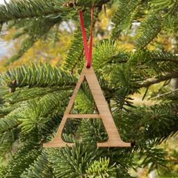 Wooden Letter Hanging Decoration - Couples Initials Christmas Gift Ideas Small For Partner Wood Tree Decorations
