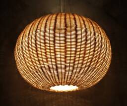 "Handwoven Rattan Pendant Lights, Decorative Ceiling Lighting, Rustic Diameter 19.7""/22.5"