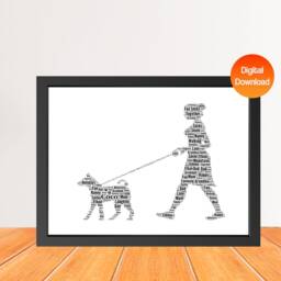 Personalized Dog Walker Word Art Print, Custom Gift - Digital Download - thumbnail 1