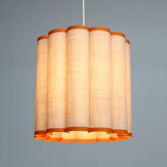 Khaki Fabric Pendant Lighting With Orange Trim Modern Lamp-75# - image 1