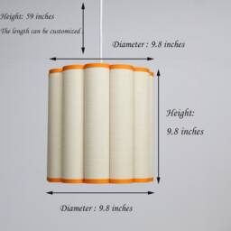 Khaki Fabric Pendant Lighting With Orange Trim Modern Lamp-75# - thumbnail 2