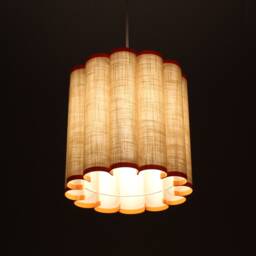 Khaki Fabric Pendant Lighting With Orange Trim Modern Lamp-75# - thumbnail 4