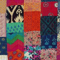 Handmade Kantha Quilt Indian Patchwork Cotton Bedspread - thumbnail 4