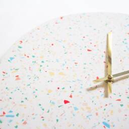 Terrazzo Wall Clock, Modern Resin Clock With Brass Details - thumbnail 3