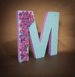 Princess Inspired Wooden Letter - Glitter Custom Girls Room Decor Nursery Decorative - thumbnail 1