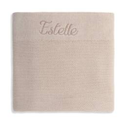 Personalised Cotton Knit Baby Blanket Oatmeal - thumbnail 3