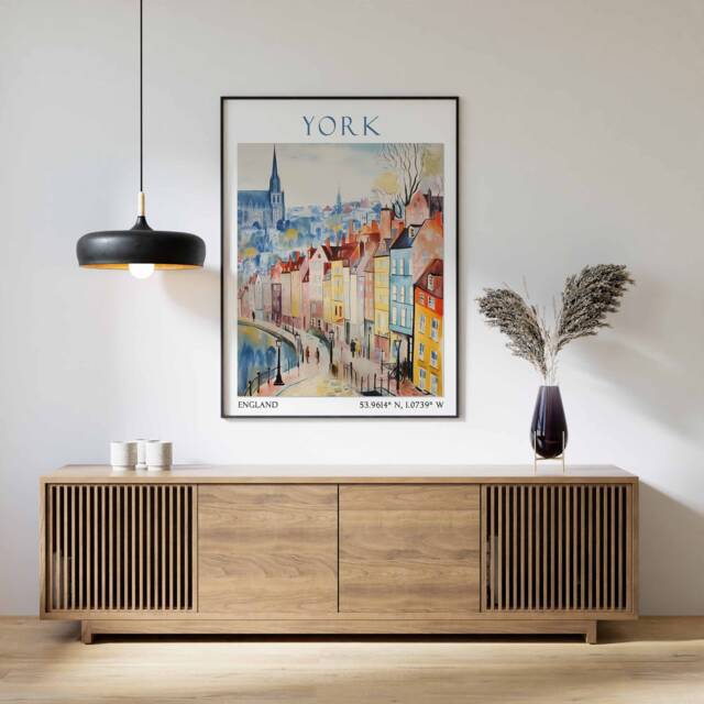 York Travel Print, Poster, England Wall Art, United Kingdom Decor, Gift, Art British - image 1