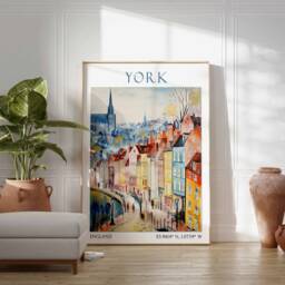 York Travel Print, Poster, England Wall Art, United Kingdom Decor, Gift, Art British - thumbnail 3