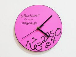 Whatever, I'm Late Anyways Pink - Wall Clock Rgb Led 5V Option