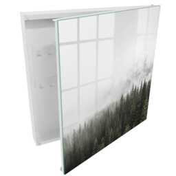 Foggy Pines Key Cabinet For Home, White Box Photographic Landscapes, Lovers Of Nature & Peace - thumbnail 2