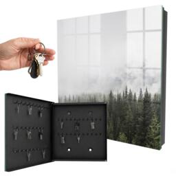 Foggy Pines Key Cabinet For Home, White Box Photographic Landscapes, Lovers Of Nature & Peace - thumbnail 1