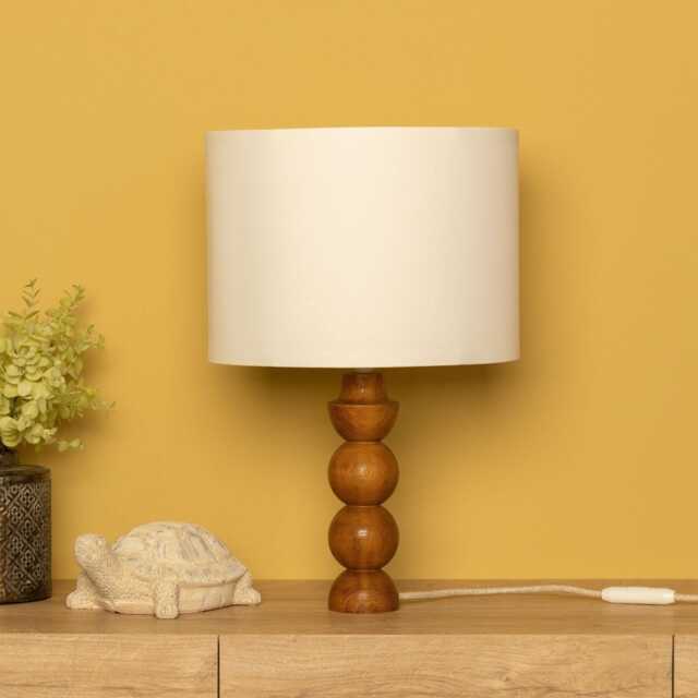 Handcrafted Wood Desk Lamp Mid-Century Modern Bedside Table Light - image 1