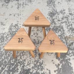 The Fine Wooden Articles Childs Solid Oak Personalised Engraved Milking Stool - thumbnail 4