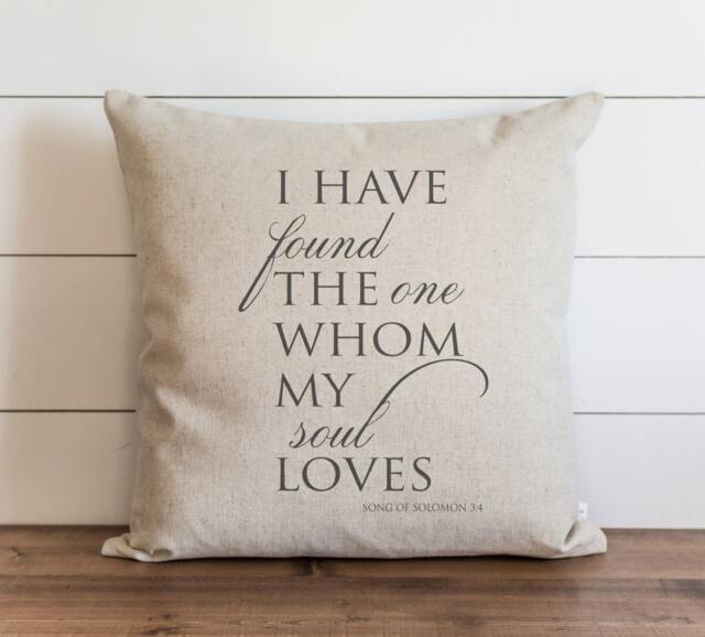 I Have Found The One Whom My Soul Loves 20 X Pillow Cover // Everyday Song Of Solomon Faith Throw Gift Accent - image 1