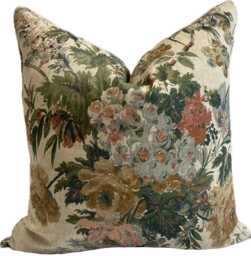 Thibaut Garden Club Apricot & Slate Double Sided Cushion Cover Pillow Cover