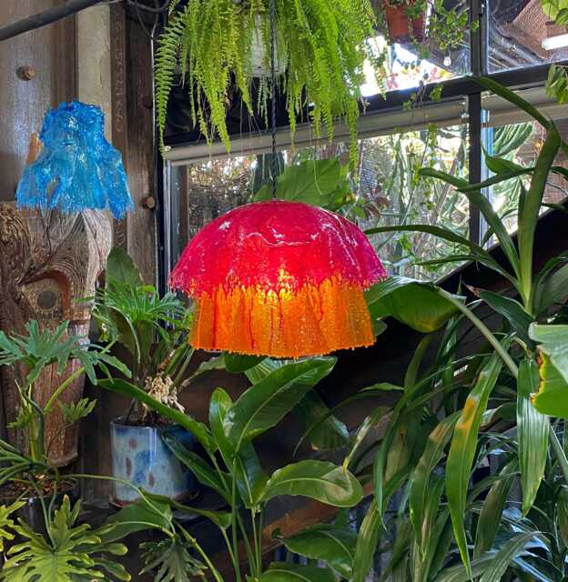 The Abra Pendant Lamp. Resin Sculptural Lamp, One-Of-A-Kind Drip Ambient Lighting. Mushroom & Jellyfish Organic Shaped Lighting - image 1