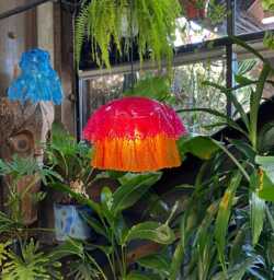 The Abra Pendant Lamp. Resin Sculptural Lamp, One-Of-A-Kind Drip Ambient Lighting. Mushroom & Jellyfish Organic Shaped Lighting - thumbnail 1