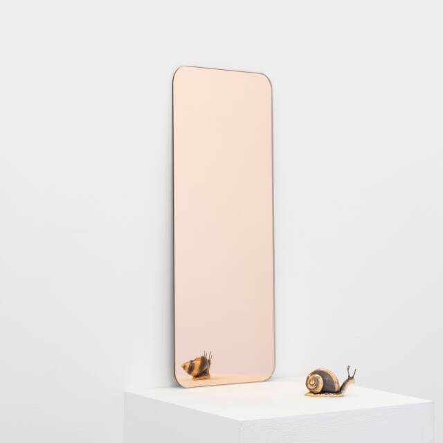 Quadris??? Rectangular Rose Gold Frameless Minimalist Mirror - image 1