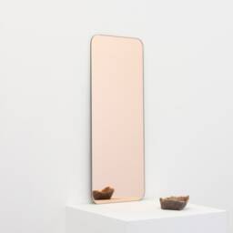 Quadris??? Rectangular Rose Gold Frameless Minimalist Mirror - thumbnail 3
