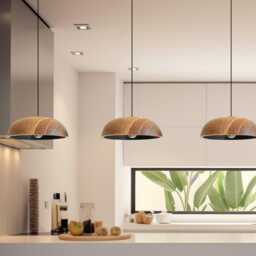 Wood Pendant Light For Kitchen Island, Modern Hanging Lamp, Wood Fixture - thumbnail 3