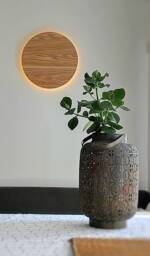 Nordic Wood Wall Sconce - Modern Moon Lamp - thumbnail 1