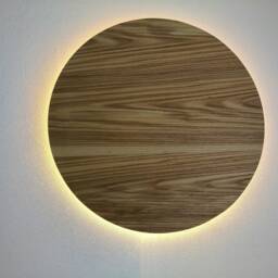 Nordic Wood Wall Sconce - Modern Moon Lamp - thumbnail 2
