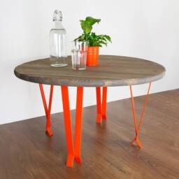 End Table Legs, Metal Diy Legs, Small Dining Desk Leg, Orange Matte Color - thumbnail 2