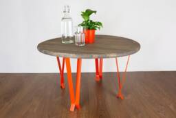 End Table Legs, Metal Diy Legs, Small Dining Desk Leg, Orange Matte Color