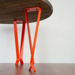 End Table Legs, Metal Diy Legs, Small Dining Desk Leg, Orange Matte Color - thumbnail 3