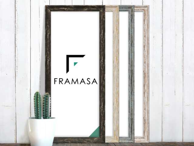 Vintage Distressed Photo Frame - Panoramic Wall Art With White Mount - image 1