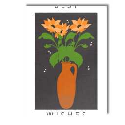 Rustic Orange Flower Bouquet in Earthenware Jug Canvas Wall Art Print Decor Picture Ready To Hang