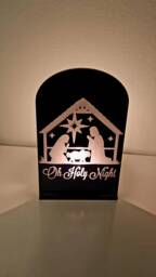 Mirror Perspex Nativity Scene Tea Light Holder, Christmas Decoration - thumbnail 1