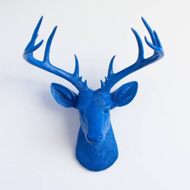 Faux Taxidermy Large Deer Head Wall Mount - Decor Blue Nd6060 - image 1