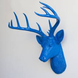 Faux Taxidermy Large Deer Head Wall Mount - Decor Blue Nd6060 - thumbnail 2