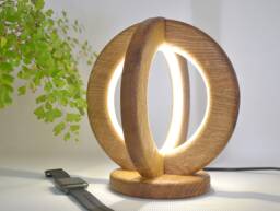 Desk Lamp Of Natural Oak, Wooden Table Light, Wood For Bedroom, Bedside Wood, Desk Led Fixture