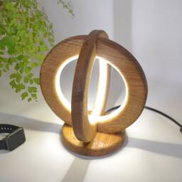 Desk Lamp Of Natural Oak, Wooden Table Light, Wood For Bedroom, Bedside Wood, Desk Led Fixture - thumbnail 2