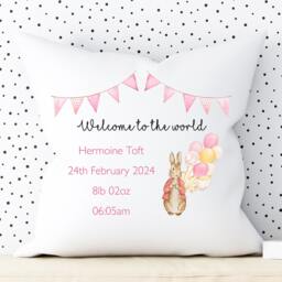 Personalised New Baby Cushion. Welcome To The World Gift - thumbnail 2