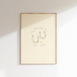 Hot Girls Get Lucky Wall Print - Girl Syndrome Poster Art Illustration Aesthetic Trendy Home Decor Horseshoe Charm - thumbnail 1