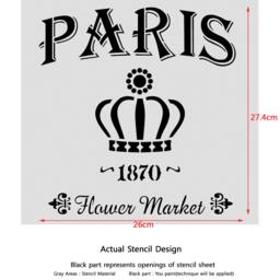 Flower Market 1870 Stencil For Painting Signs Crafting Diy Wall Decor - thumbnail 3