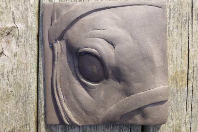 Racehorse Concrete Sculpture 6x6 Inch Art Tile - image 1